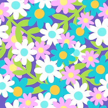 Artwork thumbnail, Spring Flower Pattern by AlwaysBeColoring