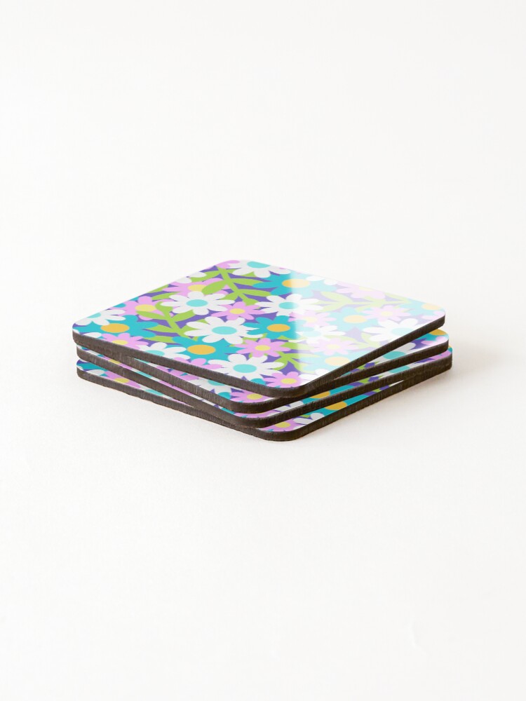 Thumbnail 4 of 5, Coasters (Set of 4), Spring Flower Pattern designed and sold by Awfriers.