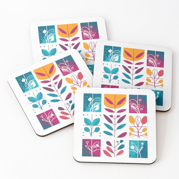 Item preview, Colorful Leaves and Floral Patterns: Contemplative Minimalist Abstractions designed and sold by TopArtsy.