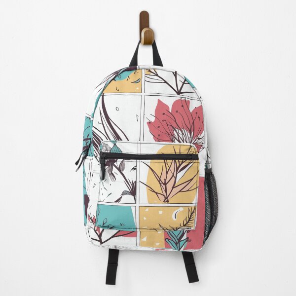 Aperçu de l'œuvre Grille moderniste de fleurs et de feuilles dessinées à la main : une ode Naturecore créée et vendue par TopArtsy.