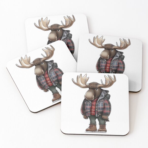 Item preview, Hipster Bull Moose wearing clothes designed and sold by BrinaandPops.
