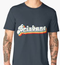 Brisbane, QLD | Retro Rainbow Men's Premium T-Shirt
