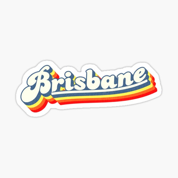 Brisbane, QLD | Retro Rainbow Sticker