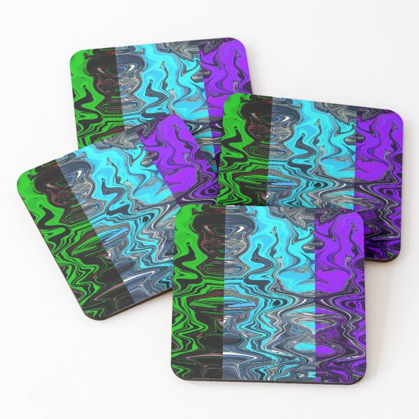 Item preview, Green blue purple abstraction of waves designed and sold by awsomepatterns.