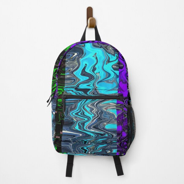 Item preview, Green blue purple abstraction of waves designed and sold by awsomepatterns.