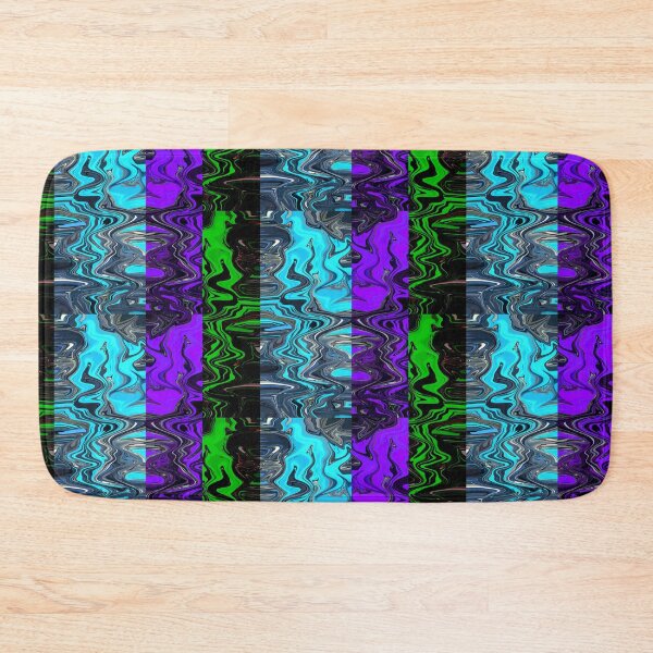 Item preview, Green blue purple abstraction of waves designed and sold by awsomepatterns.