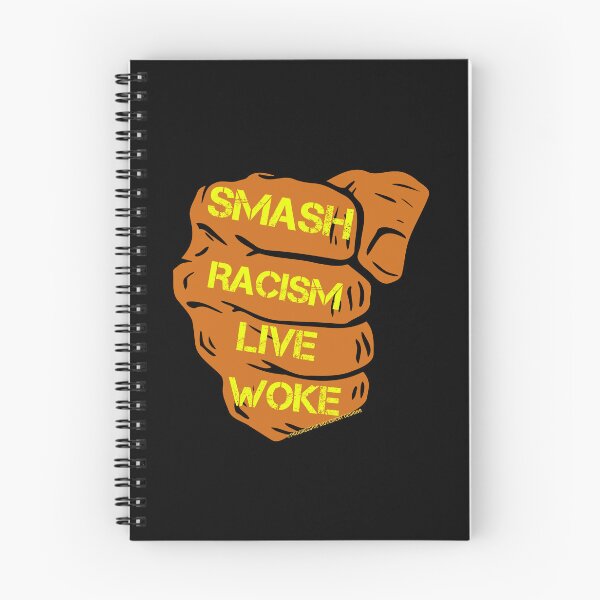 Item preview, PMD00810 Progressive Movement Designs Live Woke Smash Racism brown protest fist design shows you are woke and support progressive goals for Democrats Independents and Bernie Sanders supporters designed and sold by ProgressiveLeft.