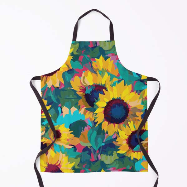 Item preview, Organic Sunflowers: Vibrant Cyan & Yellow designed and sold by TopArtsy.