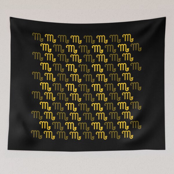 Item preview, Golden yellow scorpio sign, astrology zodiac symbol black background designed and sold by Stéphane  Thirion.