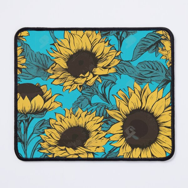 Item preview, Vintage Comic Sunflowers: Bronze & Turquoise designed and sold by TopArtsy.