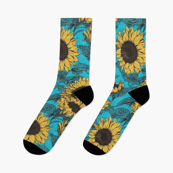 Item preview, Vintage Comic Sunflowers: Bronze & Turquoise designed and sold by TopArtsy.