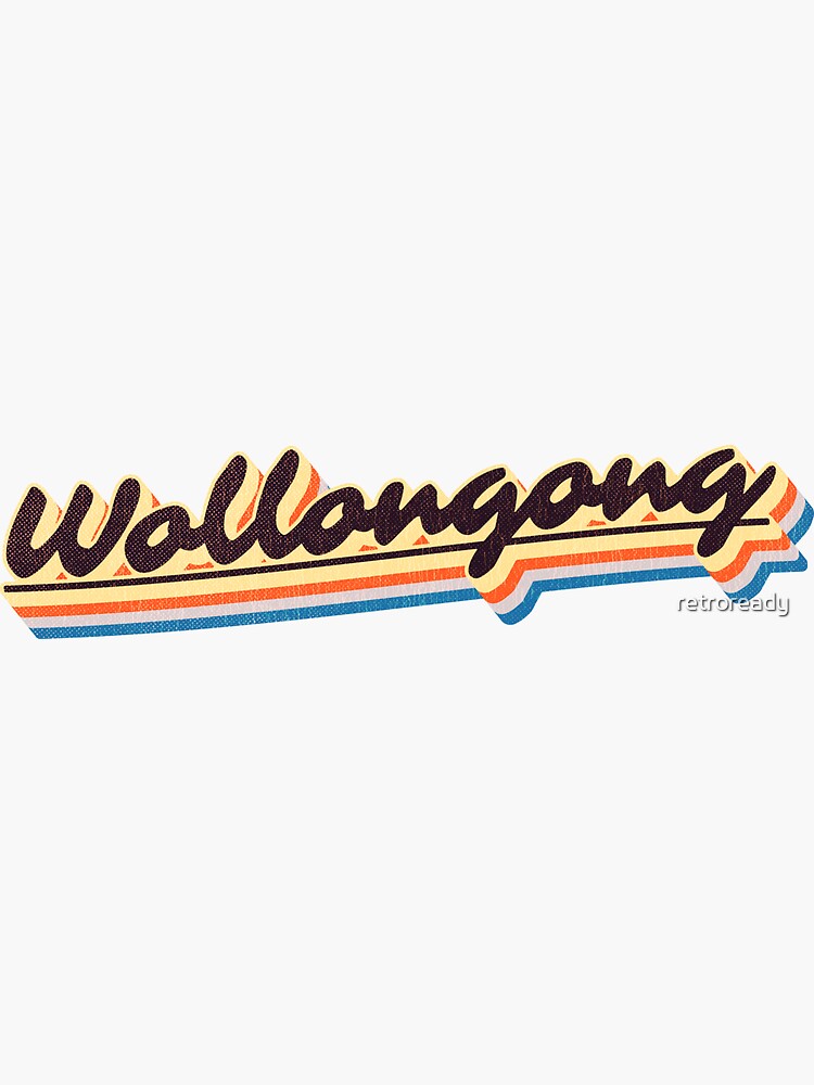 "Wollongong, NSW Retro Rainbow" Sticker for Sale by retroready