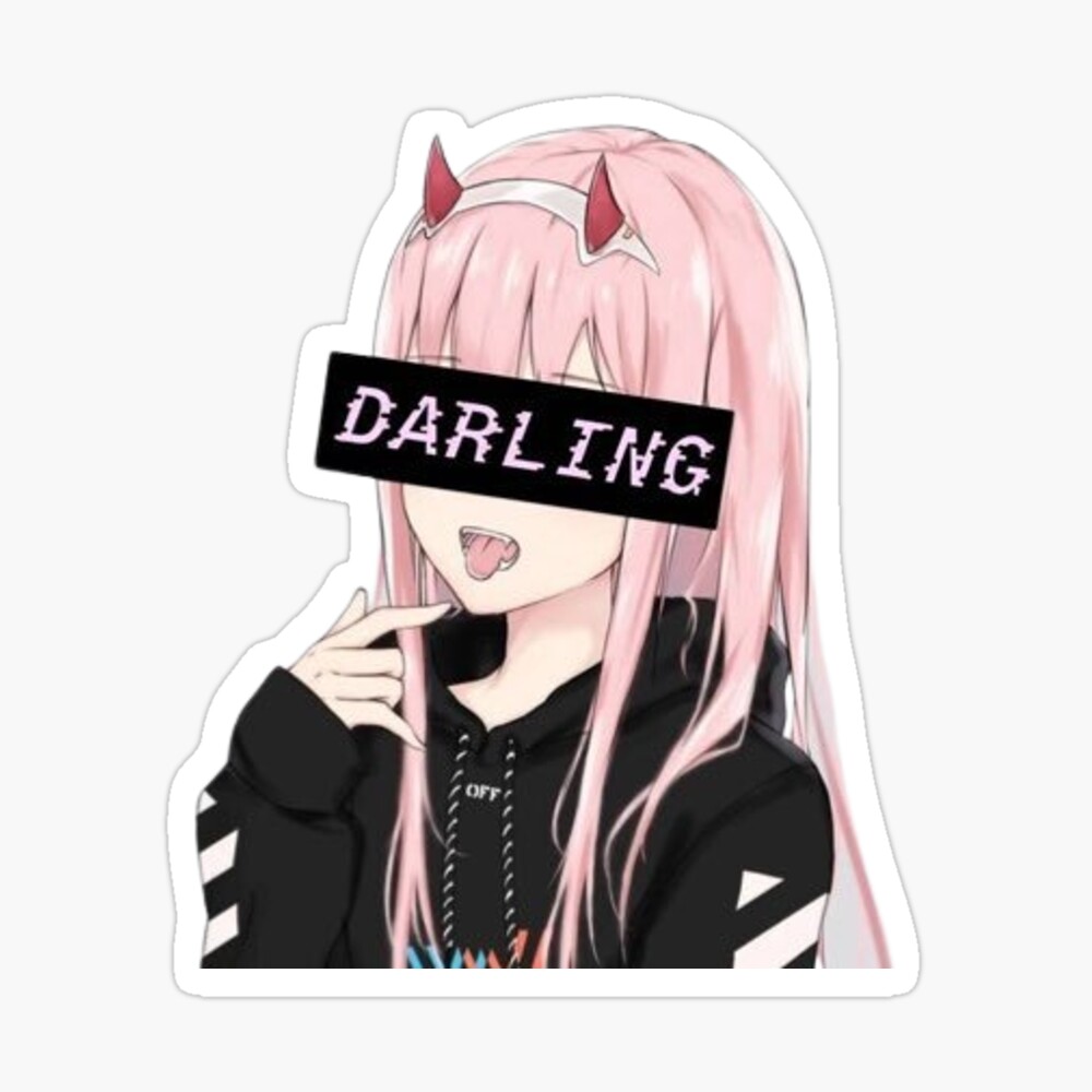 Zero Two Bunny Darling in the Franxx Weatherproof Anime Sticker 6 Car Decal