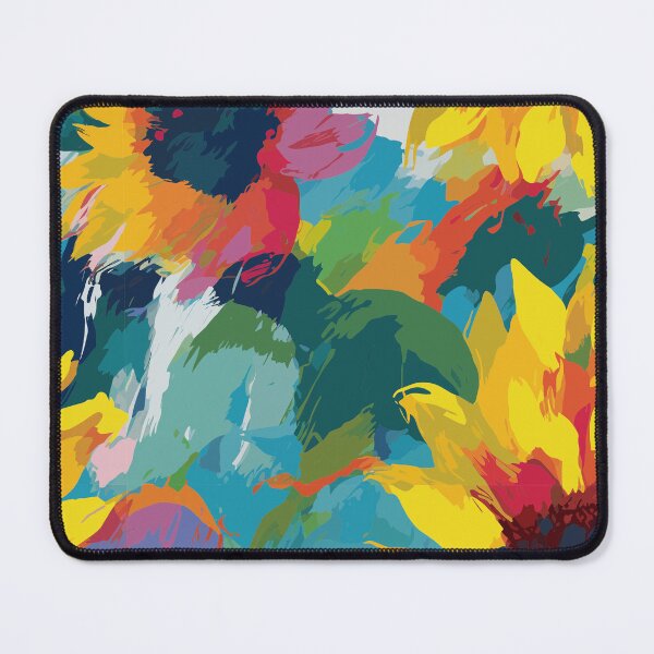 Item preview, Vivid Abstract Sunflowers: Red & Blue designed and sold by TopArtsy.