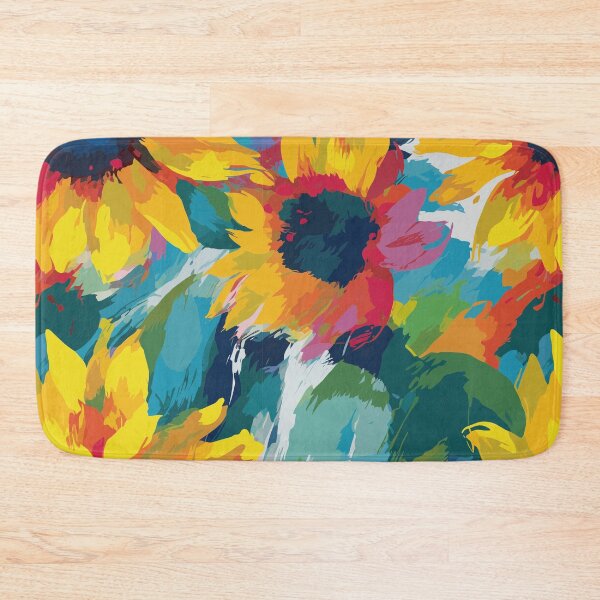 Item preview, Vivid Abstract Sunflowers: Red & Blue designed and sold by TopArtsy.