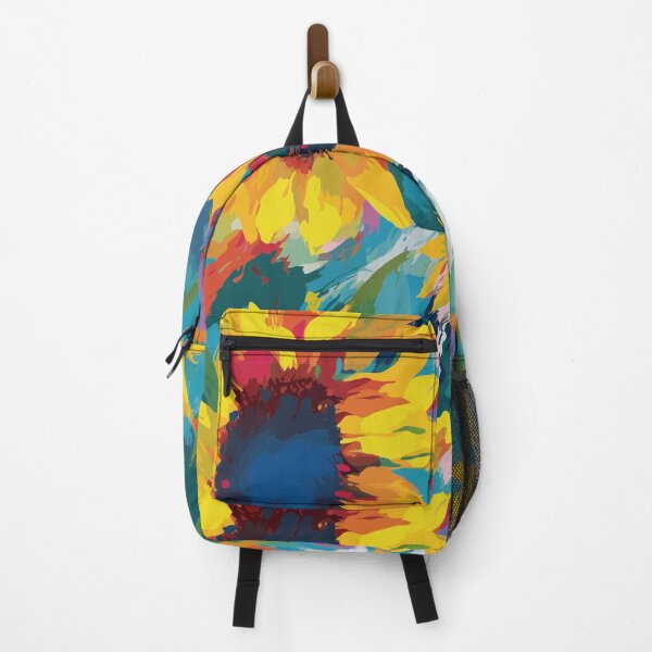 Item preview, Vivid Abstract Sunflowers: Red & Blue designed and sold by TopArtsy.