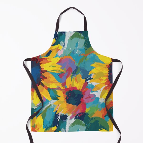 Item preview, Vivid Abstract Sunflowers: Red & Blue designed and sold by TopArtsy.