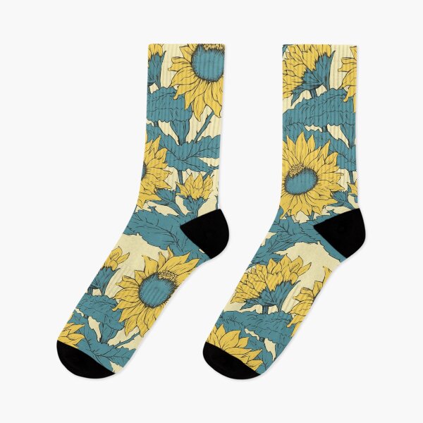 Item preview, Vintage Sunflowers: Turquoise Strokes designed and sold by TopArtsy.