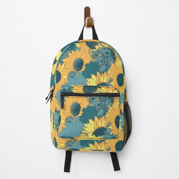 Item preview, Nostalgic Sunflower Pattern: Yellow & Teal designed and sold by TopArtsy.