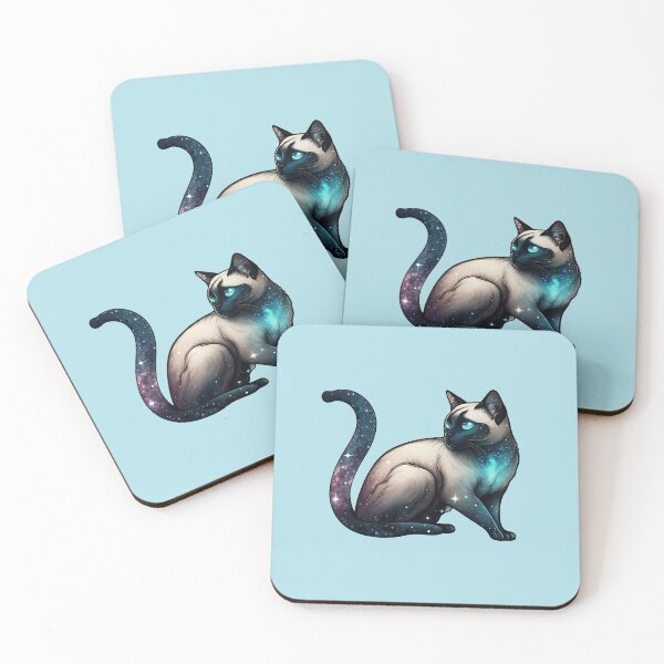 Item preview, Siamese Cat With Galaxy Full of Stars designed and sold by kansaikate.