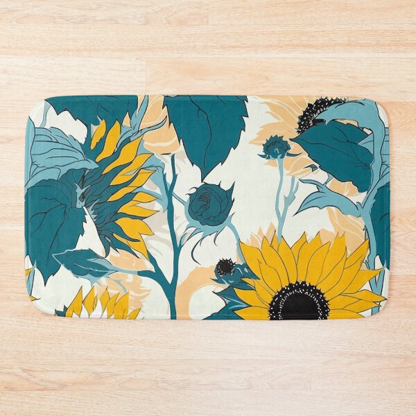 Item preview, Sunflower Shaped Canvas: Turquoise & Amber designed and sold by TopArtsy.