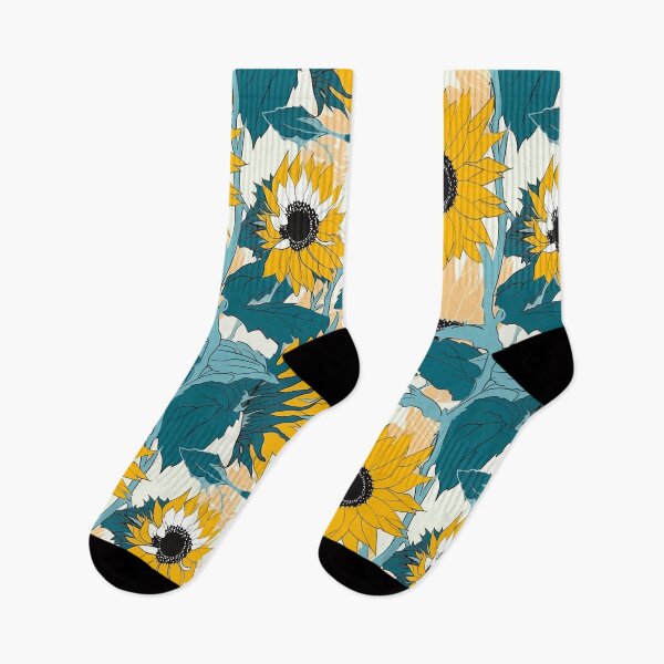 Item preview, Sunflower Shaped Canvas: Turquoise & Amber designed and sold by TopArtsy.