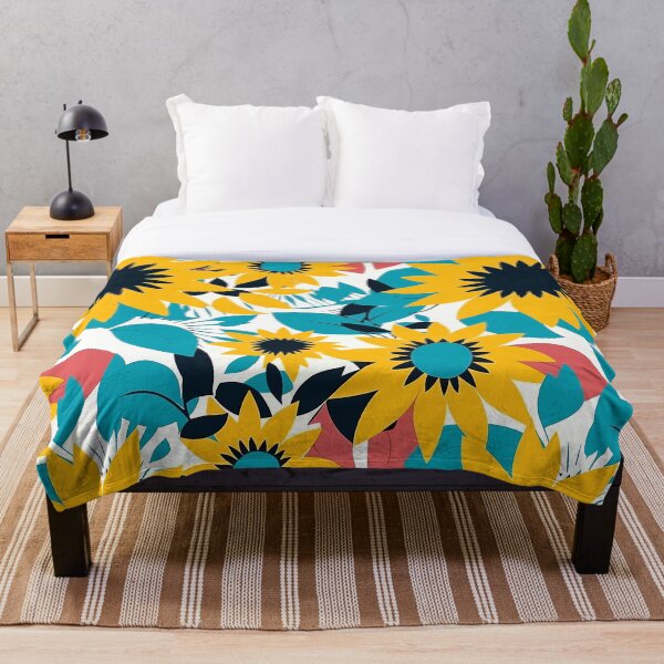 Aperçu de l'œuvre Arrangements de tournesol audacieux : turquoise et aigue-marine créée et vendue par TopArtsy.
