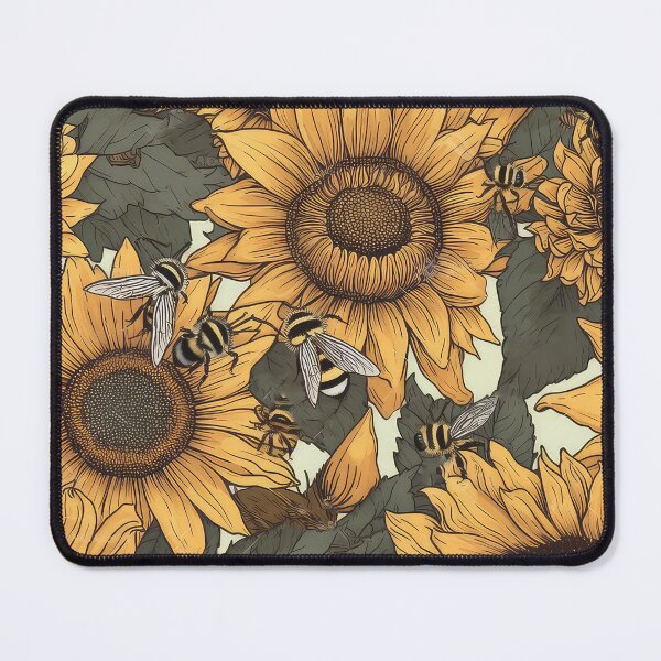 Item preview, Bee on a sunflower sketch designed and sold by Pixel  Playground.