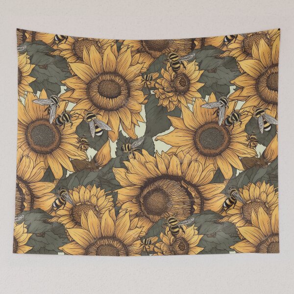 Artikelvorschau, Bee on a sunflower sketch entworfen und verkauft von Pixel Playground.