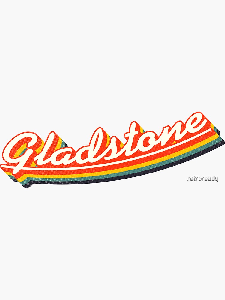 "Gladstone, QLD Retro Rainbow" Sticker for Sale by retroready Redbubble