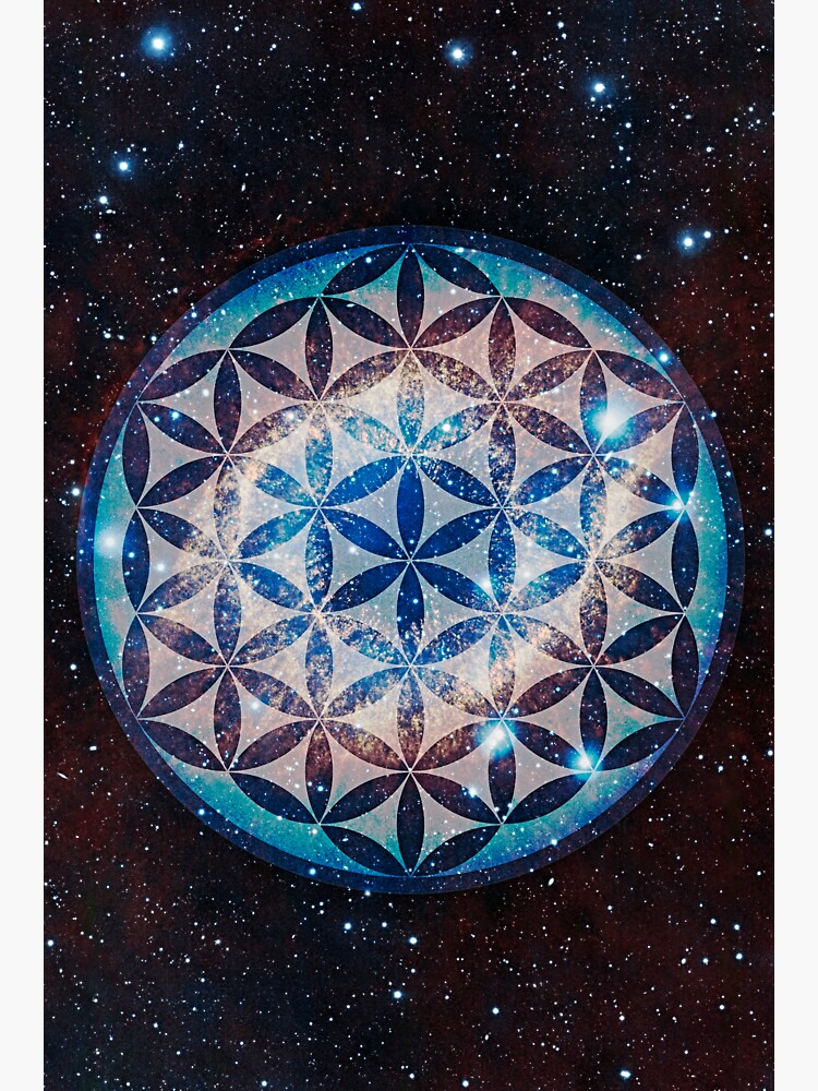 Thumbnail 3 of 3, Sticker, Flower of Life Space Version designed and sold by Truthseekmedia.