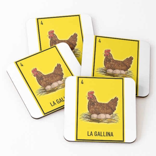 Item preview, 4 La Gallina , la gallina, loteria carta loteria animal designed and sold by DarbyHunterArt.