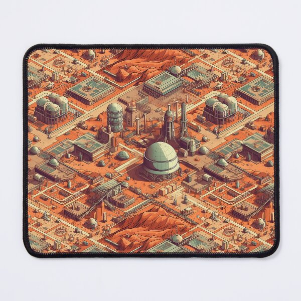 Item preview, Isometric space adventure Mars base tiling pattern designed and sold by paulstamp.