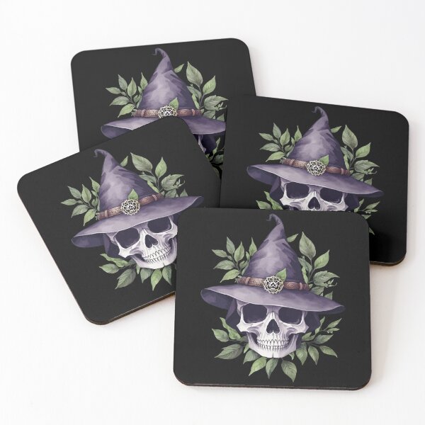 Item preview, Wildcraft Witchery | Witch Skull | Witch Hat | Darkly Enchanting Skull and Herb | Earthy Skull with Leaves designed and sold by Eh Plus Designs.