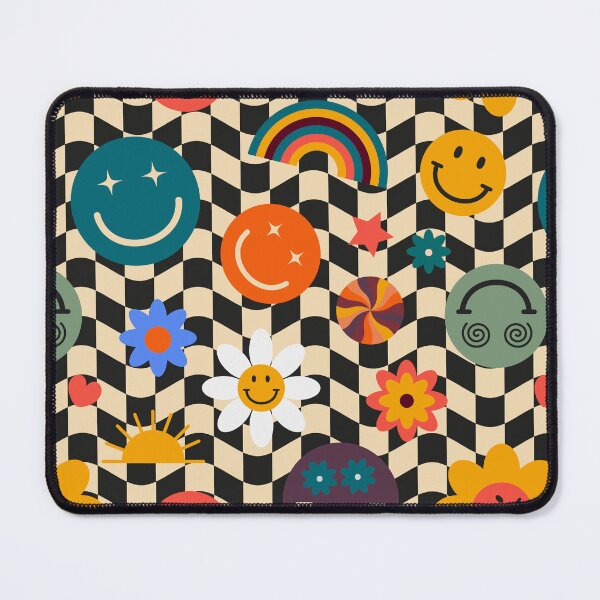 Item preview, Vintage Retro Pattern with Smiling Faces and Flowers designed and sold by silviaol.