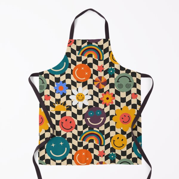 Item preview, Vintage Retro Pattern with Smiling Faces and Flowers  designed and sold by silviaol.