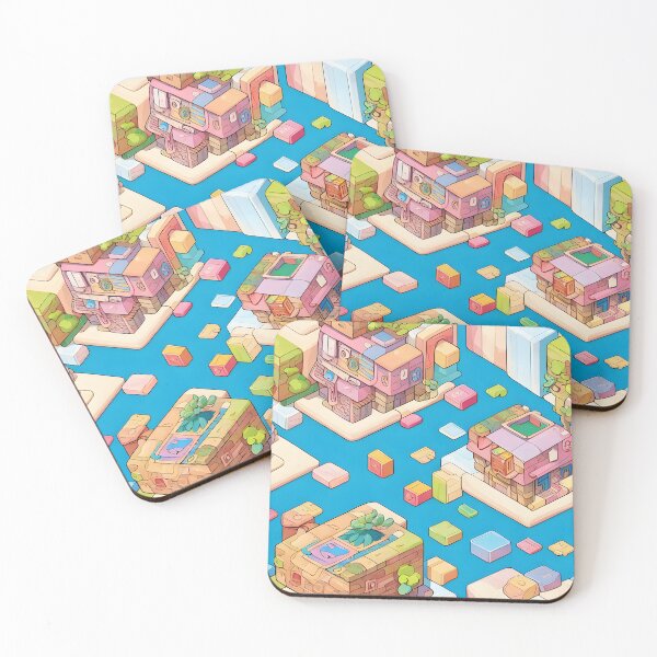 Item preview, Isometric Floating City Abstract Art designed and sold by MudbloodStore.