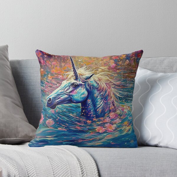 Item preview, Dreamy wild unicorn sinking into a whirlpool of flowers. Finest digital art for your home. designed and sold by paulo silveira.