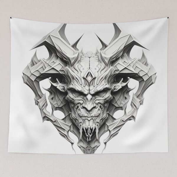 Item preview, Black and white Diabolic Deamon designed and sold by Artsynator.