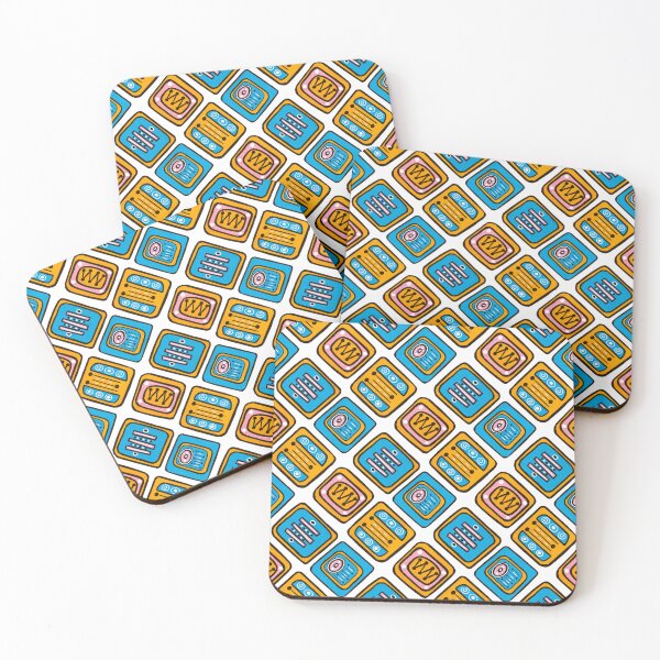 Item preview, Turquoise, pink and orange retro feel pattern designed and sold by acbcesarz.