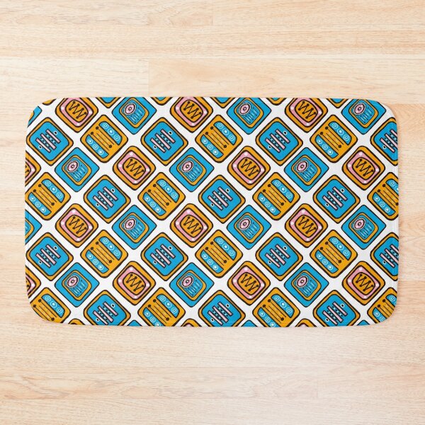 Item preview, Turquoise, pink and orange retro feel pattern designed and sold by acbcesarz.