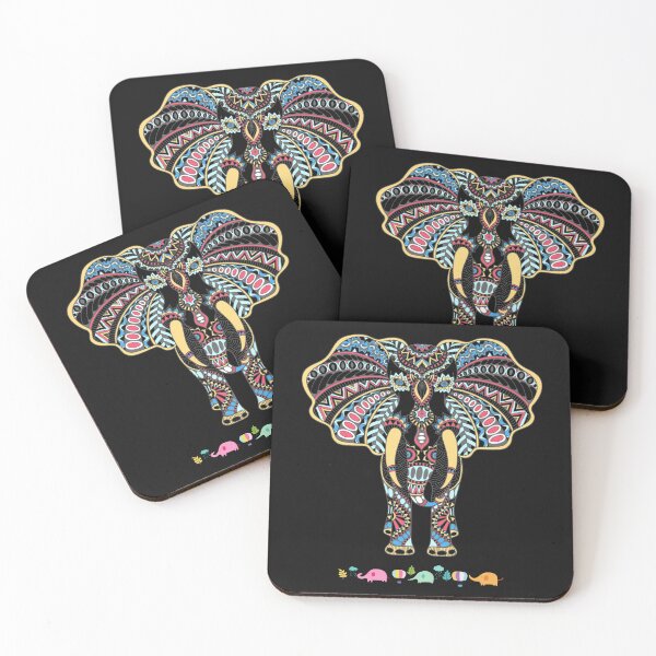 Item preview, Beautiful Decorative Elephant Colorful Line Drawing Design designed and sold by EarthArtDesigns.