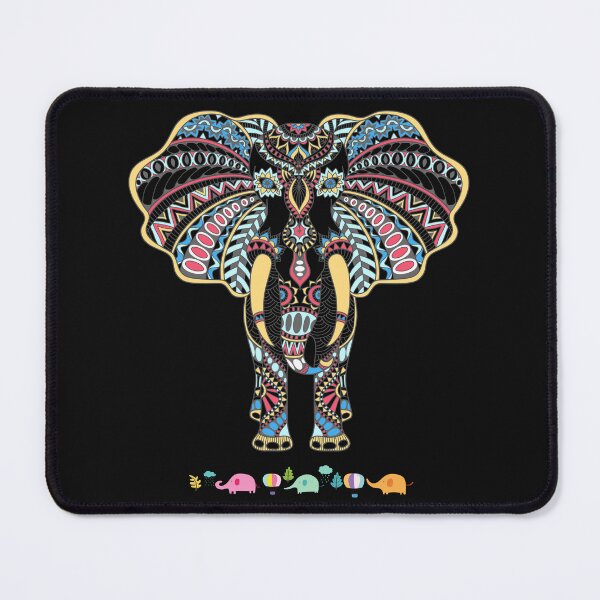 Item preview, Beautiful Decorative Elephant Colorful Line Drawing Design designed and sold by EarthArtDesigns.