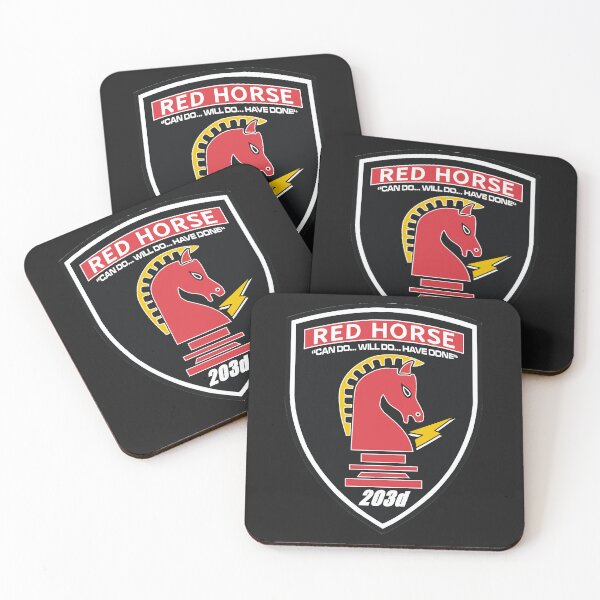 Item preview, 203d RED HORSE LOGO BLK BG designed and sold by Rdhorsevabch203.