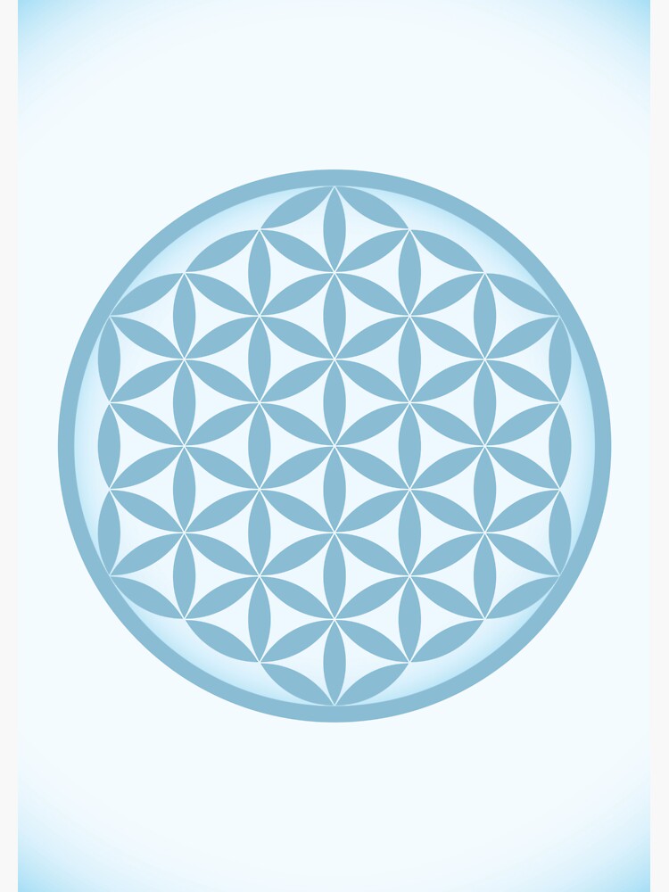 Artwork view, Flower of Life Minimal Blue Design designed and sold by Truthseekmedia