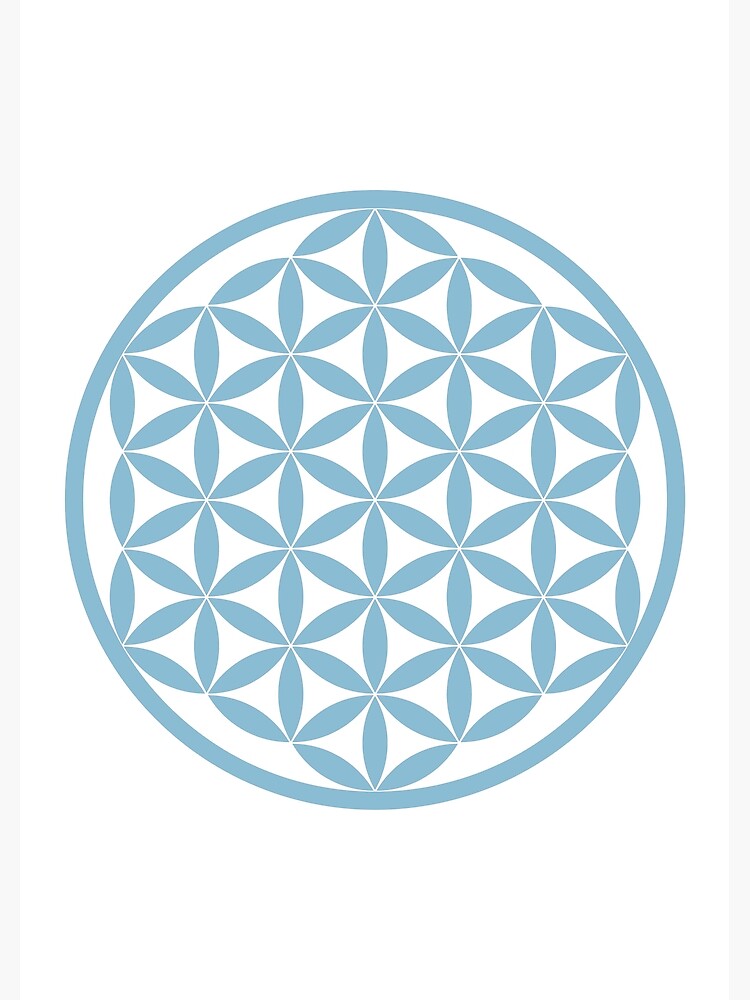 Thumbnail 3 of 3, Poster, Flower of Life Minimal Blue Design Without Background designed and sold by Truthseekmedia.