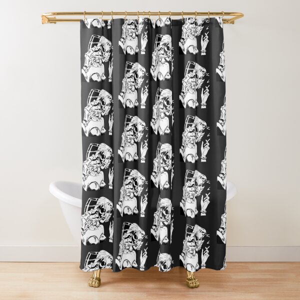 Chamber of Chills #19 Cover art (b/w) Shower Curtain