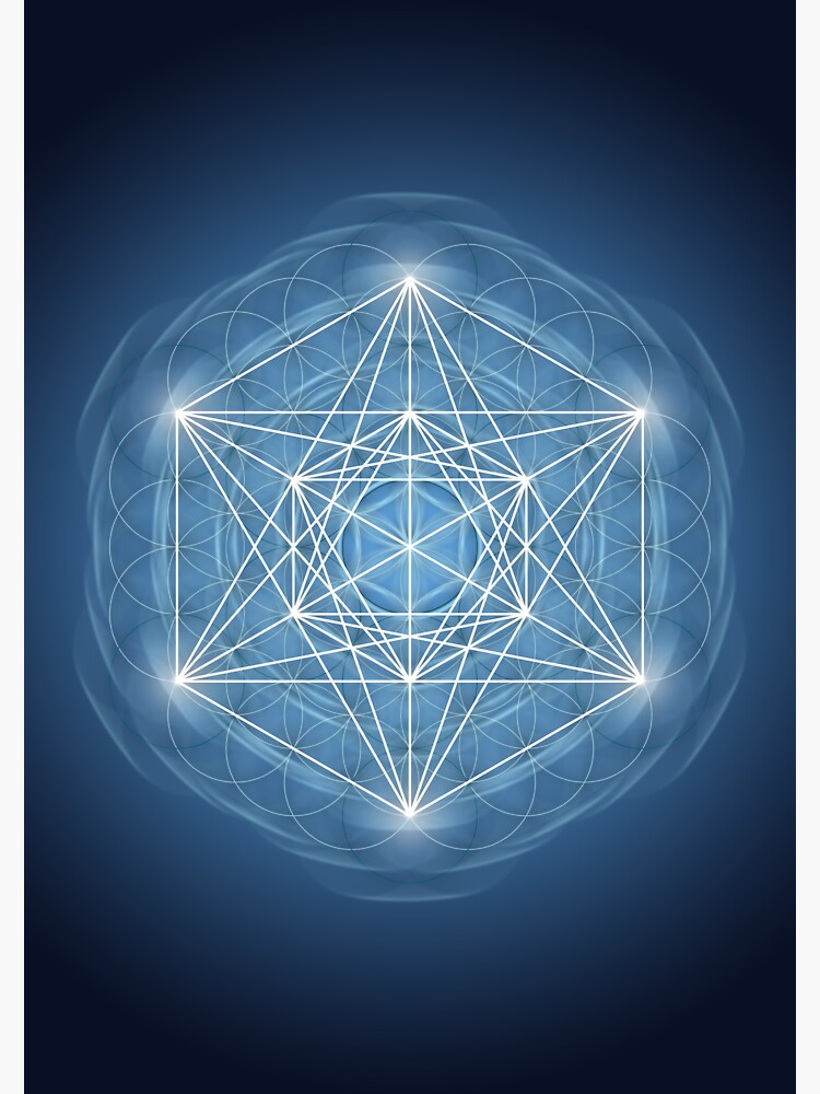 Thumbnail 3 of 3, Sticker, Metatrons Cube Artwork Flower of life designed and sold by Truthseekmedia.