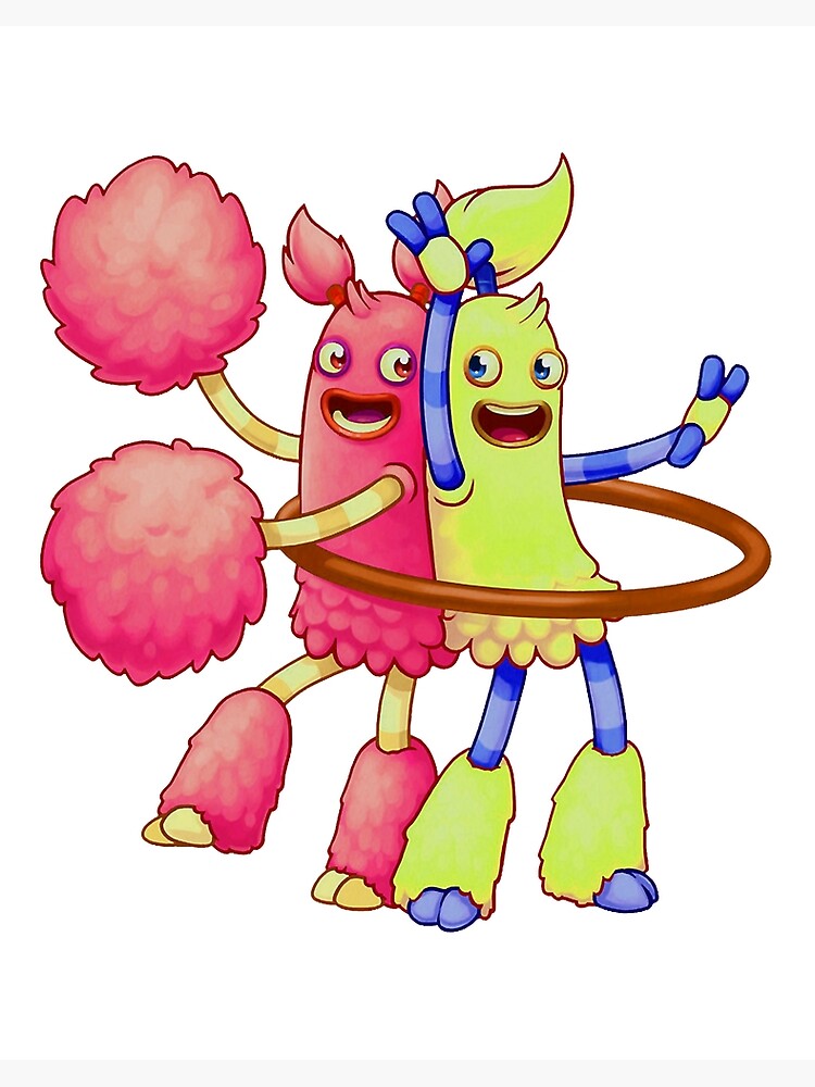 My Singing Monsters character hoola and pompom, hoola and pompom Monsters  Art Board Print for Sale by willosborn
