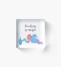 Reading is magic. Acrylic Block